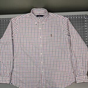 Polo Ralph Lauren Shirt XL Windowpane Plaid Preppy Academia Custom Fit Dadcore